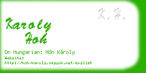 karoly hoh business card
