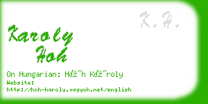 karoly hoh business card
